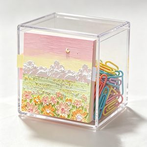 Colorful Flower Field Memo Pad With Pastel Sky And Crescent Moon Design 70 Sheets Per Pad For Office School Use - Product Image 5