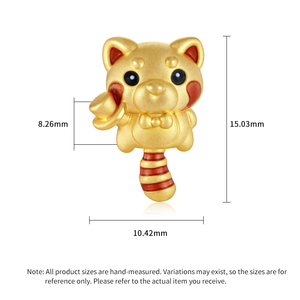 Accesorios de pulsera de esmalte de oro puro de 24 quilates al por mayor componentes de joyería de estilo mago con forma de Panda rojo y cuentas microduras - Product Image 4