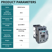 Controladores PLC, PAC y dedicados de rendimiento original de fábrica, contactor de alimentación CA Siemens 110V 25A 1NO/1NC 3RT6026-1AG20