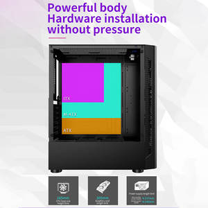 <span class=keywords><strong>Torre</strong></span> completa ATX/MATX/ITX <span class=keywords><strong>PC</strong></span> <span class=keywords><strong>Gaming</strong></span> Desktop Case con vidrio templado Panel frontal USB y puertos de audio RGB Fan <span class=keywords><strong>Precio</strong></span> de fábrica - Product Image 5