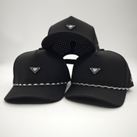 Gorra Deportiva de Golf de Cinco Paneles, Impermeable, de Oxford, con Emblema de Silicona Personalizado, MOQ Bajo, OEM, Perforada con Láser, Transpirable