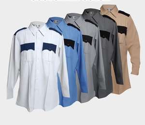 Chemise de travail à manches longues en coton et polyester blanc confortable et au design personnalisé avec épaulettes, uniformes de sécurité pour hommes - Product Image 6
