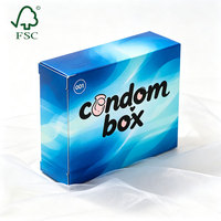 Emballage de préservatifs écologique, boîte pliante en carton recyclable, impression personnalisée, emballage de marque, boîte de préservatifs pour homme