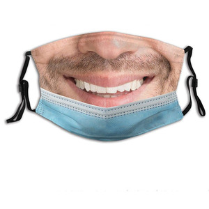 Máscara facial humana divertida impresa en 3D, reutilizable, lavable, para cosplay, fiestas, disfraces, carnaval, novedad, boca humana realista - Product Image 4