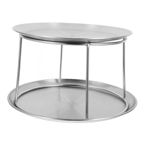 Soporte de bandeja para servir a la parrilla de acero inoxidable, soporte de plato de doble capa, estante para bandeja de Pizza, estante para platos de marisco para restaurante - Product Image 2