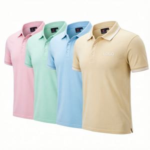 Polo à manches courtes 100 % coton, séchage rapide, anti-humidité, avec logo personnalisé, pour uniformes de boutique de mode et de café 2026 - Product Image 1