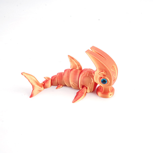 Modèle de requin mignon à tête de marteau imprimé en 3D, jouet avec yeux artificiels mobiles, inspiré du thème Océan Glacé, assemblage requis - Product Image 4