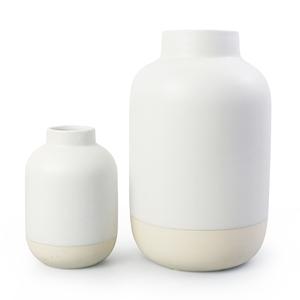Jarrón de cerámica esmerilada de cerámica gruesa moderna Retro nórdica, jarrones de porcelana de cerámica hidropónica con forma de botella cilíndrica para el hogar - Product Image 6