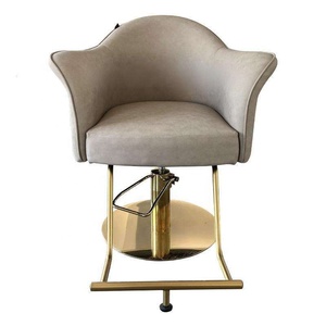 Sillón de Salón Hidráulico de Cuero PU Moderno, Silla de Peluquería Ergonómica con Base Dorada para Salón de Belleza y Barbería - Product Image 4