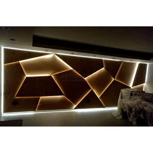 Luxe Mdf Gesneden Decoratieve Onregelmatige Grote Rock Vorm Grote Patroon Stroomt Gold 3D Wandpanelen