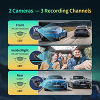 10.26'' Perekam Mengemudi 1080P 4K Kamera Pandangan Belakang Nirkabel Carplay Android Auto Layar Terpisah Mobil DVR Pemutar DVD Mobil