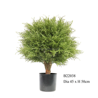 Plantes artificielles Cyprès Cèdre Forme de boule Les nombreux styles de topiaire Cadre Arbre en plastique Intérieur Extérieur en pot