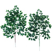 Feuille de banyan verte de grande taille, feuilles de ficus artificielles pour la décoration de la maison