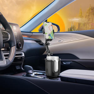 Büyük 2'si 1 Arada Esnek Araç Bardaklığı, Uzatılabilir 360 Derece Dönebilen Stand, Tüm Akıllı Telefon Modelleri için Ayarlanabilir Yükseklik Tabanı - Product Image 1