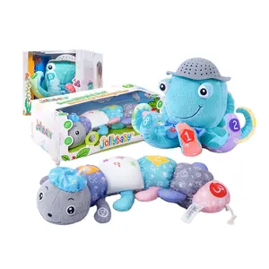 Jollybaby – jouets de nuit en peluche, chenille grise, pieuvre, Animal en peluche, apprentissage de la musique