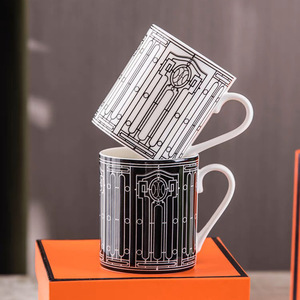 Tazza Europea di Lusso Semplice, Tazza per Latte e Colazione, Ceramica a Mosaico, Fine Porcellana Bone China, Confezione Regalo H-Family - Product Image 2