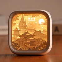 Lampe de nuit LED 2026 pour chambre à coucher, cadeau fantaisie personnalisé, décoration de bureau, art 3D, artisanat en papier sculpté style folk