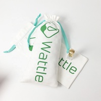 Sac à cordon personnalisé en coton sergé écologique, résistant à l'humidité, pour produits cosmétiques et soins de la peau, avec logo personnalisé – Promotion