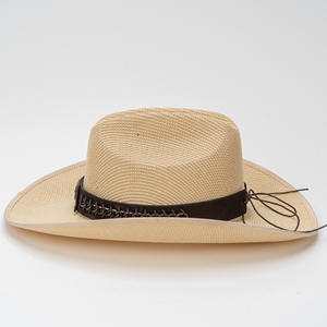 Chapeau de paille de cow-boy à large bord pour la plage, protection solaire, respirant, pour femmes et hommes, été, avec ceinture réglable, vente en gros à bas prix - Product Image 3