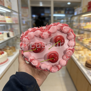 13cm Handmade Eco-Friendly Faux Food Multi-Layered Cream Heart Cake Pink Delicious Retro Dessert Jewelry Box Plastic Crafting - Product Image 2