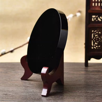 Miroir rond en obsidienne naturelle, décoration pour la maison, le bureau, le salon, la chambre à coucher, le balcon