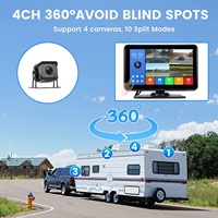 Moniteur DVR à écran tactile de 7 pouces, écran partagé, AHD 1080P, lecteur MP3 MP5 USB, enregistrement en boucle, 4 caméras de recul, 12-36v pour camping-car, caravane