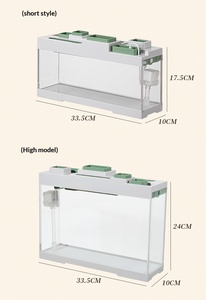 데스크탑 올인원 수납형 어항 소형 필터 생태 수조 (사무실 및 가정용), 장식용 어항 숏/톨 버전 - Product Image 6