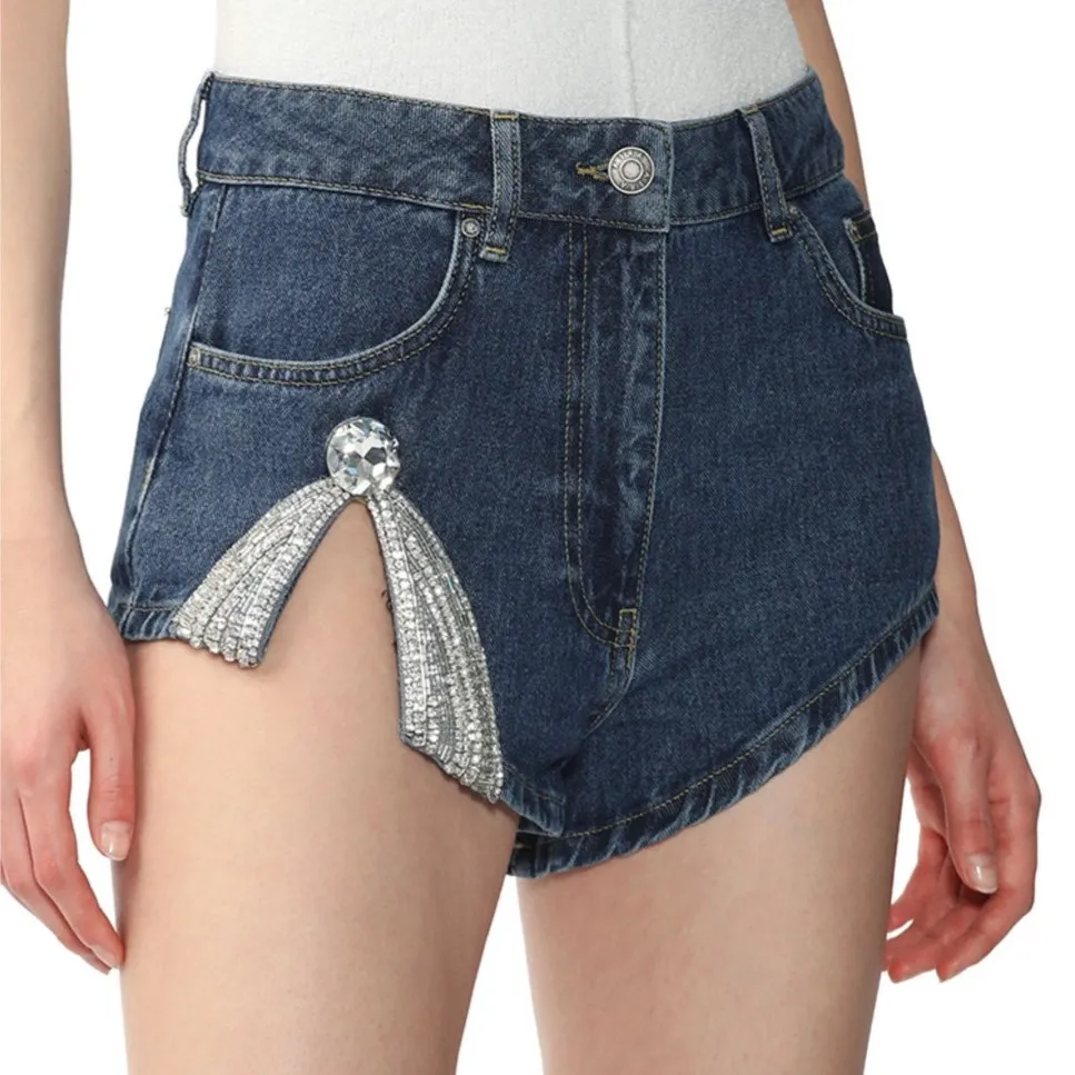 Women Denim Shorts 2023 Summer New Sexy High-waist Shorts Slit Casual Ladies Fashion Slim Short Jeans