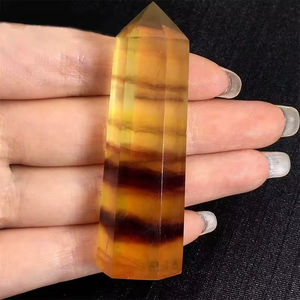 Tour de Fluorite Jaune Vif Naturelle, Pointe de Cristal Obélisque Polie, Pierre de Guérison pour Reiki, Chakra, Décoration d'Intérieur, Cadeau, Vente en Gros - Product Image 5