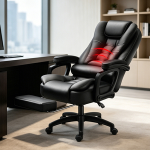 Chaise de bureau ergonomique en cuir à <span class=keywords><strong>prix</strong></span> d'usine, chaise de direction moderne pivotante avec repose-pieds, chaise de massage - Product Image 2