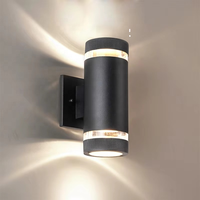 Lámpara de Pared LED Cuadrada y Cilíndrica de Aluminio para Exteriores, Moderna, Impermeable, de Color Negro, para Jardín, Villa, Porche