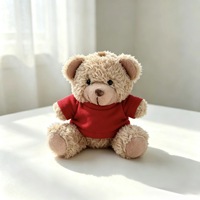 SongshanToys OEM Personnalisé Marron Gris Rose Blanc Pendentif Porte-clés Ours en Peluche Miniature 10 cm avec Logo et T-shirt Imprimé Coloré