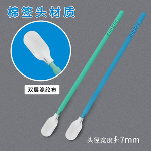 Coton-tige à tête plate Suorec 7 mm x 16,8 mm, tige en PP, vert bleu, pour le nettoyage des salles blanches - Product Image 2