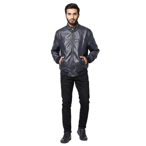 Chaqueta de Cuero Genuino para Hombre, Estilo Motero, Precio de Descuento de Fabricante Pakistaní, Venta al Por Mayor, Mejor Calidad, Estilo Vintage, Transpirable - Product Image 1