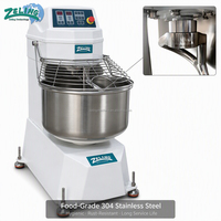 Amasadora Espiral Profesional de 25 kg, Tazón Mezclador de Masa de 80 L, Capacidad para 40 kg de Masa, Máquina para Amasar Pan de Doble Velocidad para Panadería