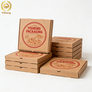 Boîte à pizza en carton ondulé Kraft, grande, petite, mini, 8, 14, 18 pouces, impression UV pour pizzeria à emporter - Product Image 1