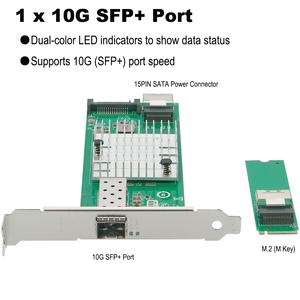 Tarjeta de red de fibra SFP+ de 10G con puerto único M.2 JL82599EN Adaptador Ethernet con cable para escritorio M.2 - Product Image 4