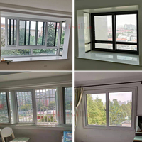 Fenêtre coulissante triple à cadre fin, système étanche, résistante au vent, pour villa de luxe, personnalisation d'usine