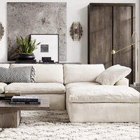 Kabasa mode chaise longue en forme de L canapé modulaire bon tissu Beige meubles de maison canapé confortable blanc nuage ensemble moderne