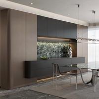 Buffet compact sur mesure avec surface anti-rayures, meuble autoportant pour petit condo, café ou salle à manger