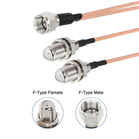 Verbeterde Signaal F-Type 3-weg Coax Splitter Kabel 6,8 inch F Male naar Dubbele F Female 50 Ohm RG316 voor TV Antenne Satellietontvanger