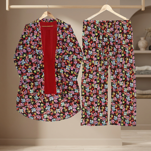 FUSION SUMMER DIGITAL PRINT 3pc CO-ORDS SET Free Size Blazer & Chiffon Shorts Outfits <b>for</b> <b>Women</b> Breathable Silk <b>Velvet</b> - Product Image 3