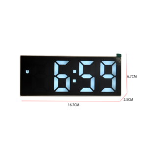 Horloge de bureau numérique à LED avec miroir, commande vocale, calendrier électronique, réglage de la luminosité, pour la décoration de la maison - Product Image 4