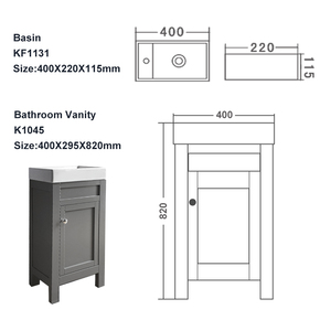 Mobilia tradizionale del <span class=keywords><strong>bagno</strong></span> 400mm grigio del <span class=keywords><strong>lavabo</strong></span> del guardaroba indipendente - Product Image 2