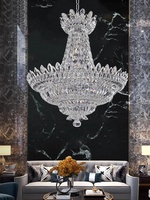 Suspension décorative en cristal de chrome pour chambre d'hôtel led style nordique moderne pour salon lampes de lustre en cristal k9 asfour
