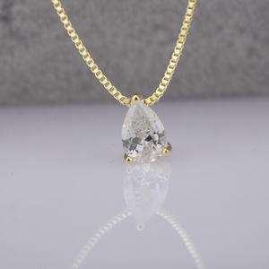 Collar de Plata de Ley 925 con una Sola Piedra para Mujer - Product Image 1