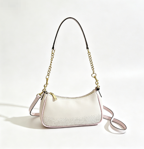 Bolso cruzado de piel sintética azul para mujer con correa de cadena y ribete de diamantes de imitación, bolso de mensajero de moda para uso diario en todas las estaciones - Product Image 3