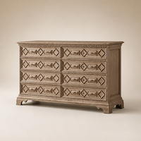 Nouvelle commode de chevet de style palais, luxueuse, faite à la main, en bois, avec 8 tiroirs, pour les opérateurs de villas et de manoirs