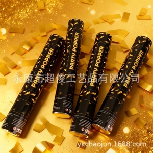 Personalisierbare Goldpapier-Konfettikanone für Feiern – Neujahr, Hochzeit, Glitzer – Partyknaller - Product Image 3