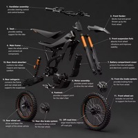 Moto tout-terrain Yozma IN10, moto tout-terrain au lithium 48V, moto électrique longue portée 60V 27Ah, amortisseur à azote, moto de motocross